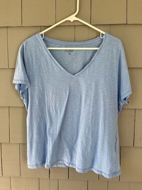 J. Crew Pale Blue V-Neck Short Sleeve Tee